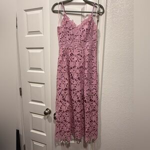 Lilac Lace Sleeveless Dress